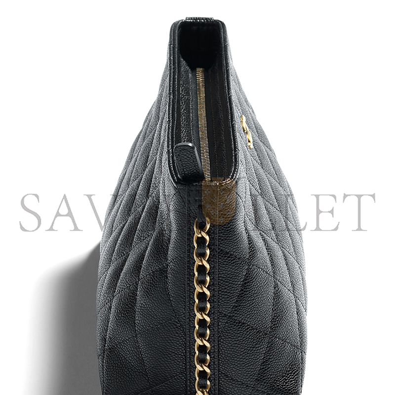 CHANEL CLUTCH WITH CHAIN GRAINED SHINY CALFSKIN GOLD-TONE METAL AP4700 (23*12*8cm)